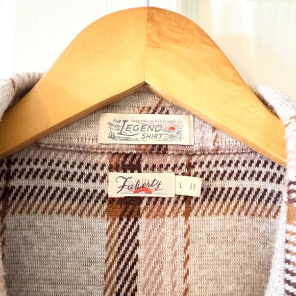 Faherty Legend Classic Sweater Shirt in Cranberry Haze Plaid - Picture 8 of 13